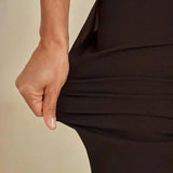 Straight Leg Pant With Chiffon Split Leg Overlay