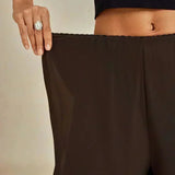 Straight Leg Pant With Chiffon Split Leg Overlay