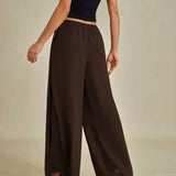 Straight Leg Pant With Chiffon Split Leg Overlay