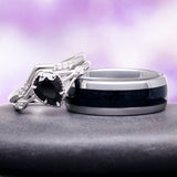 Black Onyx Wedding Band in Tungsten Carbide (8mm)
