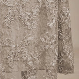 Rosette Lace A-Line Gown with Sequin Embellishment