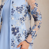 Mesh Lace Embroidered Floral Dress Set