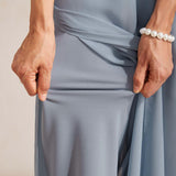 Straight Leg Pant With Chiffon Split Leg Overlay