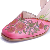 Sandálias Florais Transparentes Rosa Slingback