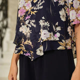 Floral Chiffon Top with Layered Hem