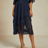 Floral Chiffon Midi Skirt