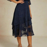 Floral Chiffon Midi Skirt