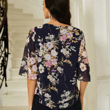 Floral Chiffon Top with Layered Hem