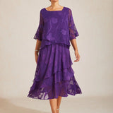 Floral Chiffon Midi Skirt