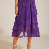Floral Chiffon Midi Skirt
