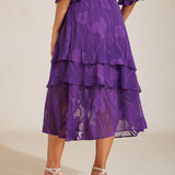 Floral Chiffon Midi Skirt