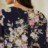 Floral Chiffon Top with Layered Hem