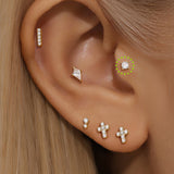 Mini piercing de orelha clássico de ouro maciço 14K 3MM