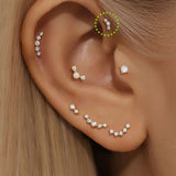 Piercing de orelha curvado em ouro maciço 14K