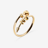 gold 4-bead adjustable nail anxiety ring