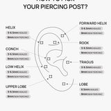 Piercing de orelha mini simples de zircão em ouro maciço 14K