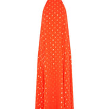 Orange Foil Halter Midaxi Dress