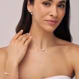 Silver Medium Double-Sided Pearl Drop Stud Earrings