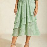 Floral Chiffon Midi Skirt