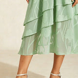 Floral Chiffon Midi Skirt