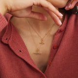 Gold Mini Twisted T-Bar Necklace