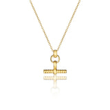 Gold Mini Twisted T-Bar Necklace