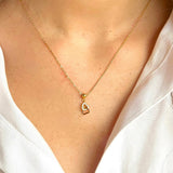 Mi Amor Interlocking Charm Necklace & Alma Studs Set Gold