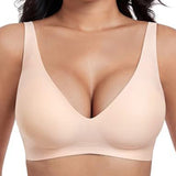 🎉Final 12 Hours- Only ￡9.99!!🌸💕 Jelly Wireless Womens Comfortable Wireless Bras Push Up Bralettes Seamless Tshirts Bras Deep V Everyday Bras