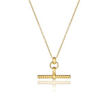 Gold Twisted T-Bar Necklace