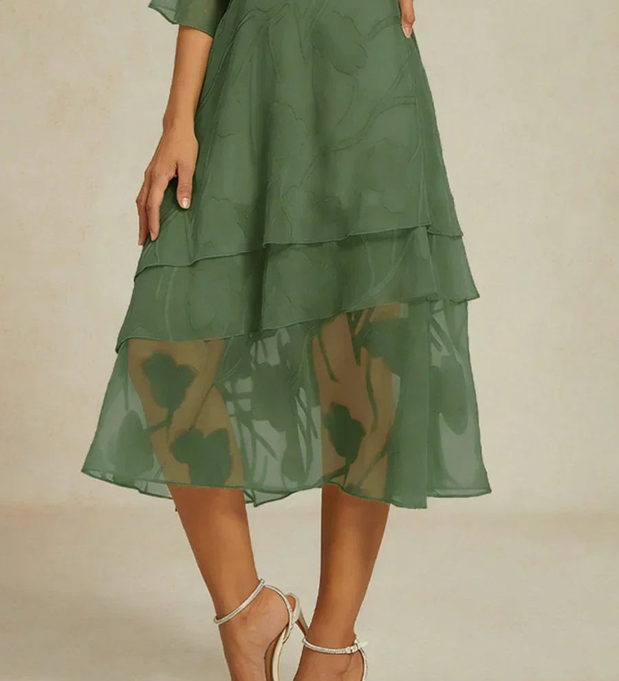 Floral Chiffon Midi Skirt