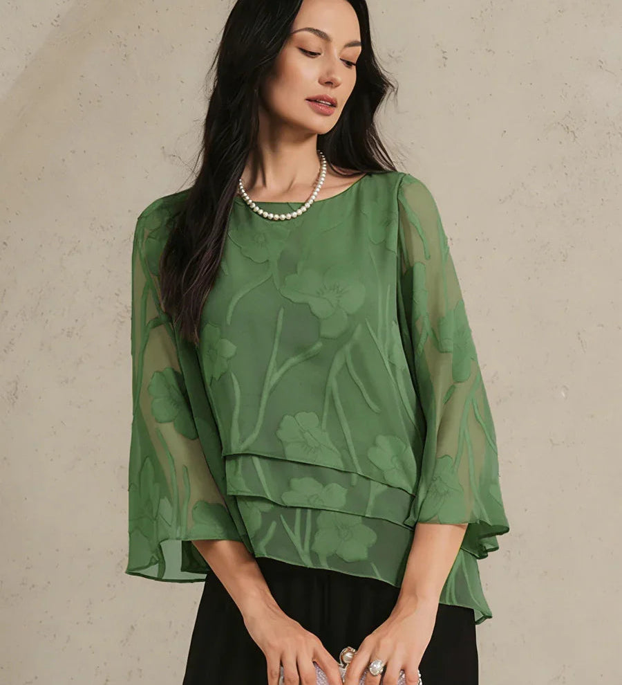Chiffon Floral Layered Blouse