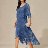 Floral Chiffon Sleeveless Evening Gown with Asymmetrical Hem