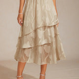 Floral Chiffon Midi Skirt