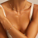 Silver Five Pearl Bracelet