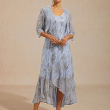 Sleeveless A-Line Maxi Dress with Mesh Sequin