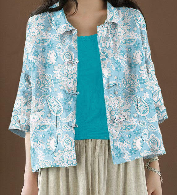 Beautiful Green Peter Pan Collar Pockets Summer Linen top