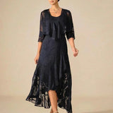 Floral Chiffon Sleeveless Evening Gown with Asymmetrical Hem