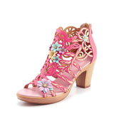 Blooming Vine Romantic Cutout Sandals (pré-encomenda)