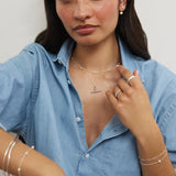 Silver Medium Double-Sided Pearl Drop Stud Earrings