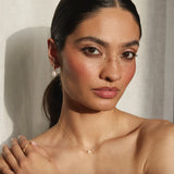 Gold Huggie Pearl Drop Earrings