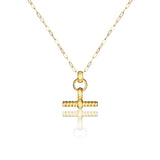 Gold Mini Twisted T-Bar Necklace