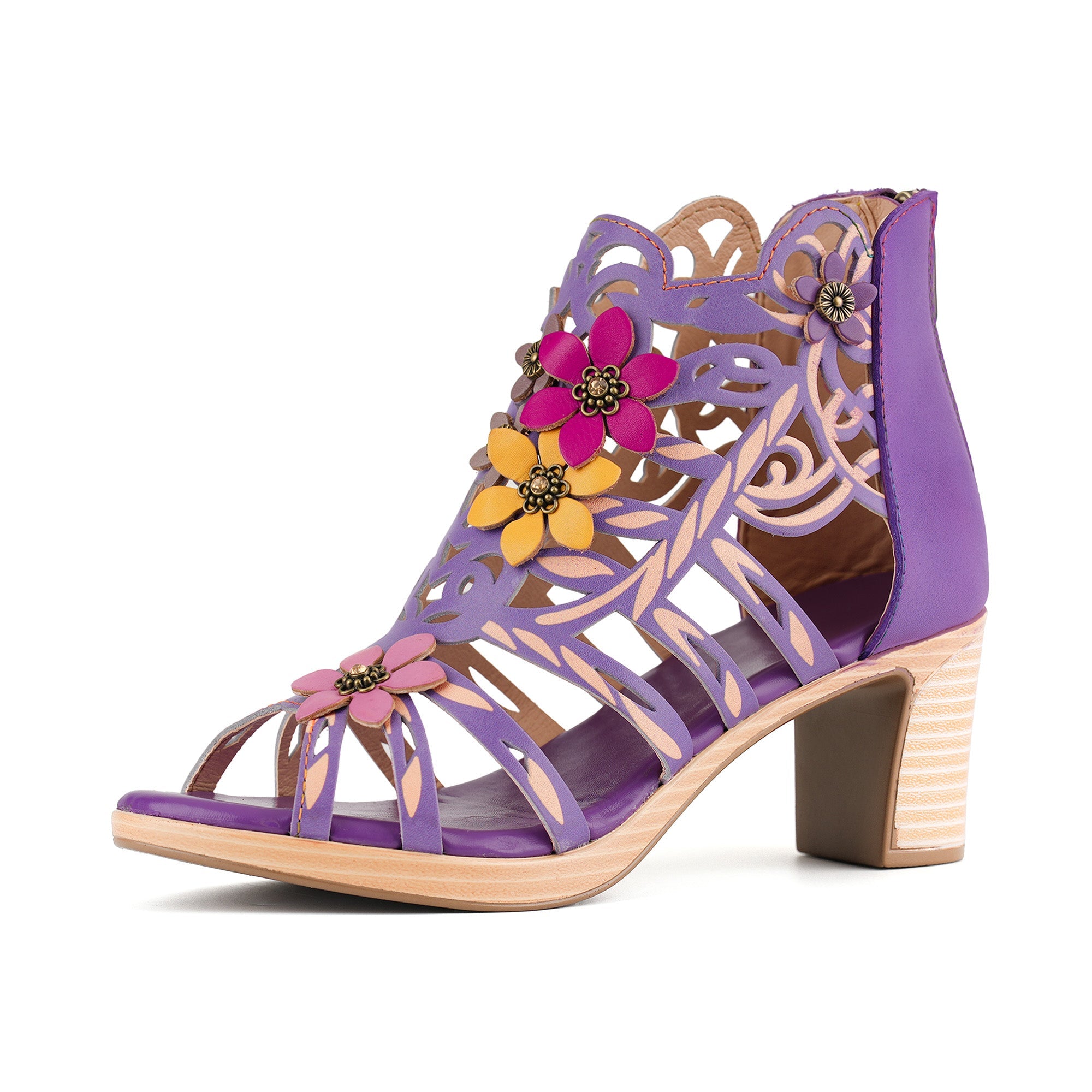 Blooming Vine Romantic Cutout Sandals (pré-encomenda)