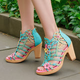 Blooming Vine Romantic Cutout Sandals (pré-encomenda)