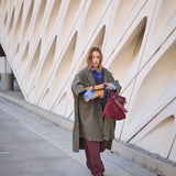 Carolyn Clutch - Suede Caramel with Black