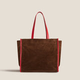 Framed Mimi - Suede Espresso with Red