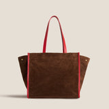 Framed Mimi - Suede Espresso with Red