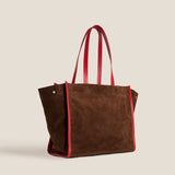 Framed Mimi - Suede Espresso with Red