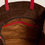 Framed Mimi - Suede Espresso with Red