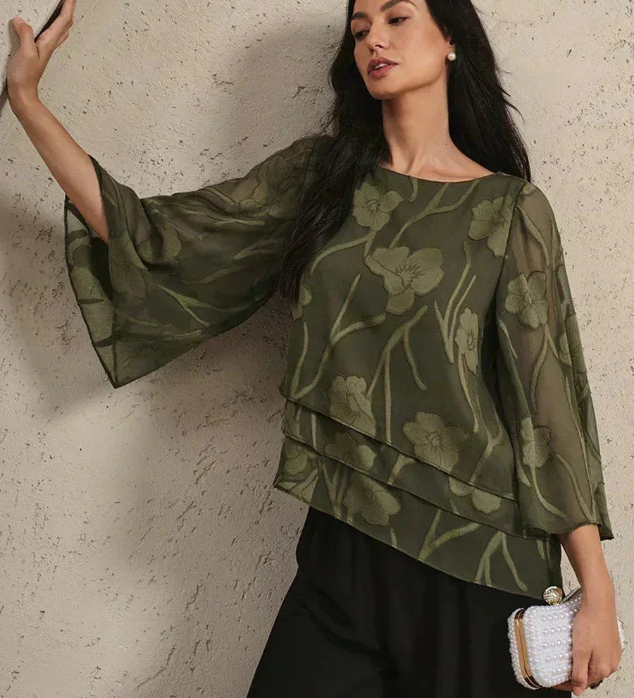 Chiffon Floral Layered Blouse