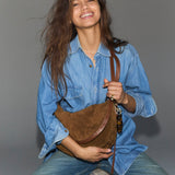 Arc Saddle Bag - Suede Desert Sand